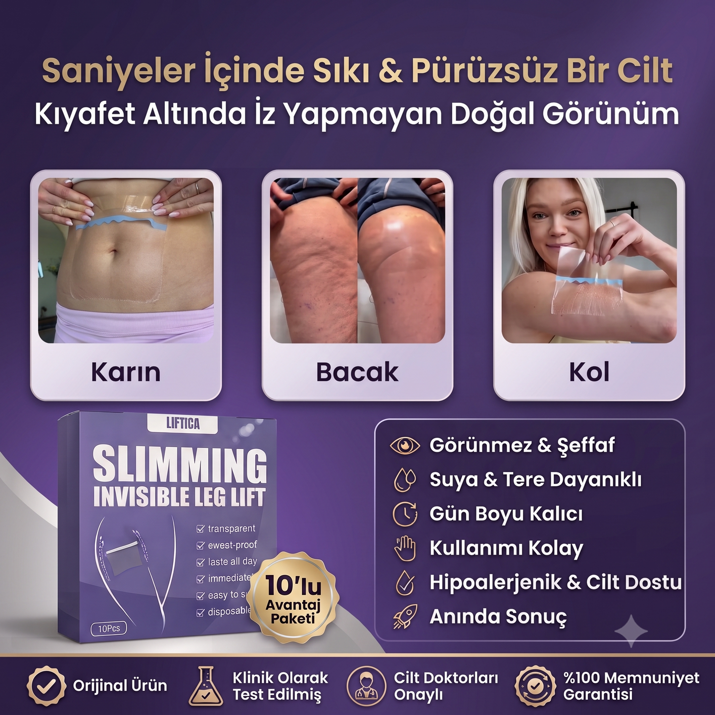 Liftica™ Çok Amaçlı Sıkılaştırma Bandı (Bacak, Karın, Kol)
